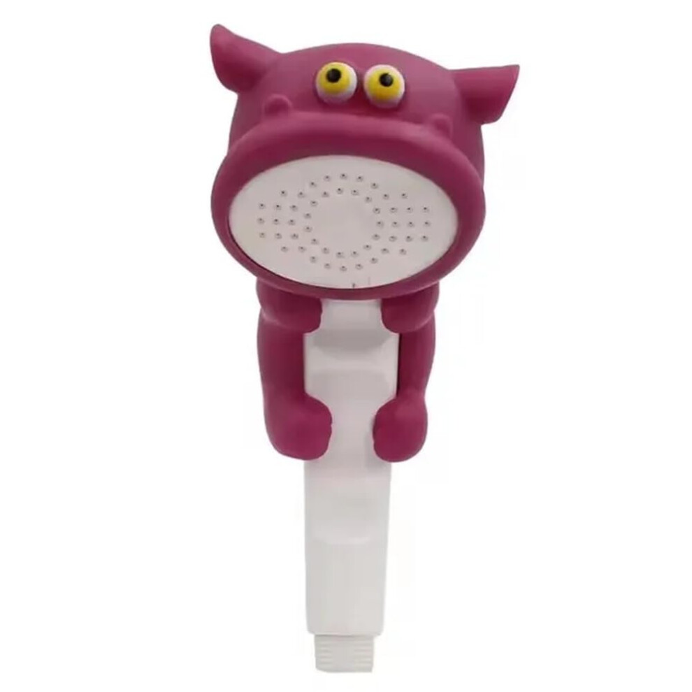 Shower Head for Kids with Suction Cup Bracket, Cute Hippo Baby Handheld Bath Sprayer, Gentle Flow