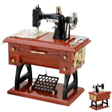Vintage Sewing Machine Music Box with WindUp Mechanism and Treadle Design, Antique Gift Decor
