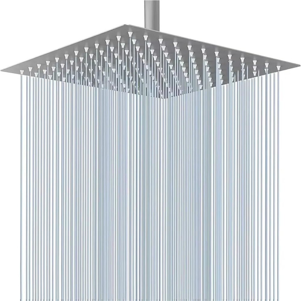 8 Inch Stainless Steel Rainfall Shower Head, Ultra Thin Pressure Water Saving Design 9455672218733