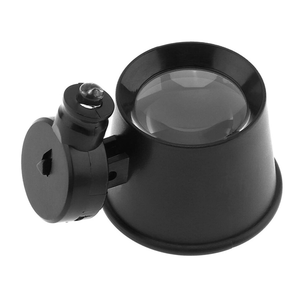 Black Jeweler Loupe 10X Optical Glass Lens Magnifying Glass For Jewelry And Watch Inspection,