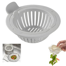 Kitchen Sink Strainer with AntiClogging Design and Removable Drain Basket for Food Waste Filtering (Gray)