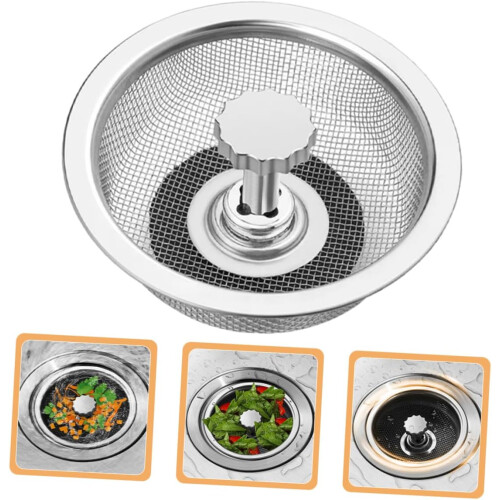 3pcs Stainless Steel Kitchen Sink Strainer RustProof Fine Mesh AntiClogging Drain Catcher 1
