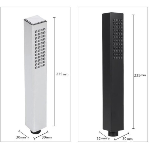 Square  Pressure Handheld Shower Head with WaterSaving Design Single Function Silver 2