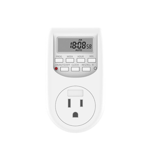 Digital Timer Outlet with Infinite Repeat Cycle, 7Day Programmable Indoor Plug and Countdown Control, 125V 15A, 1 Pack