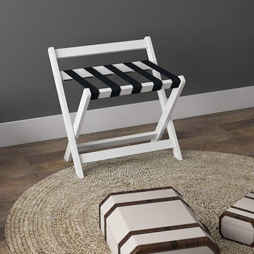 Solid Wood Folding Luggage Rack for Hotel Room Suitcase Storage SpaceSaving Design