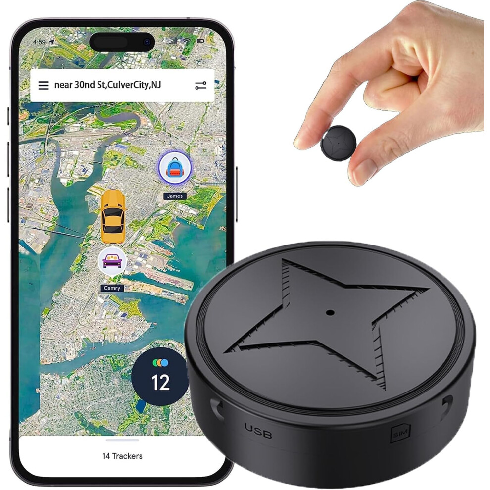 Gps Tracker For Vehicles With Strong Magnetic Design, Realtime Car Locator, Long Battery Life, Antitheft Tracking Device With App 9455672267045