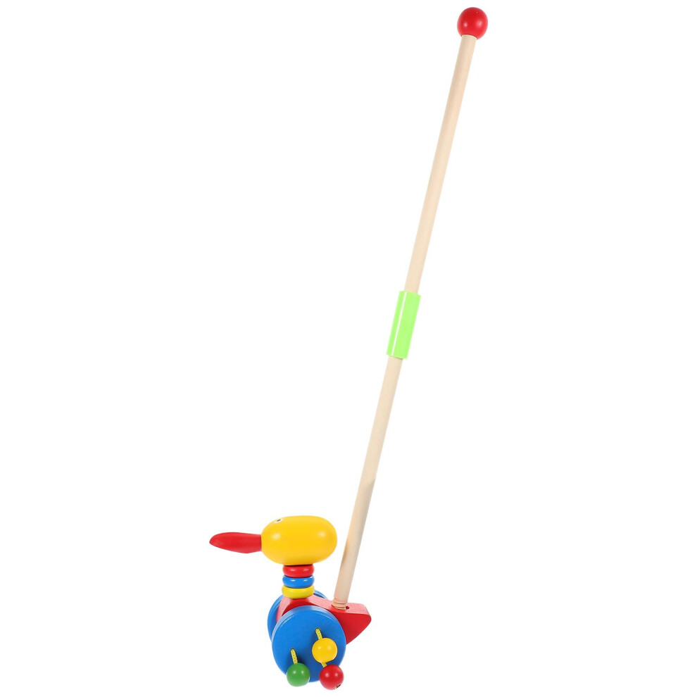 Wooden Baby Walker with Cartoon Animal Design, Montessori Push Walker for 1 Year Old