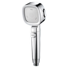 Pressure Adjustable Shower Head with Hose, 3 Spray Modes, Water Saving, RustResistant Silver