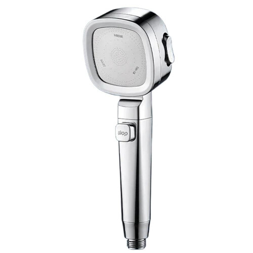 Pressure Adjustable Shower Head with Hose, 3 Spray Modes, Water Saving, RustResistant Silver