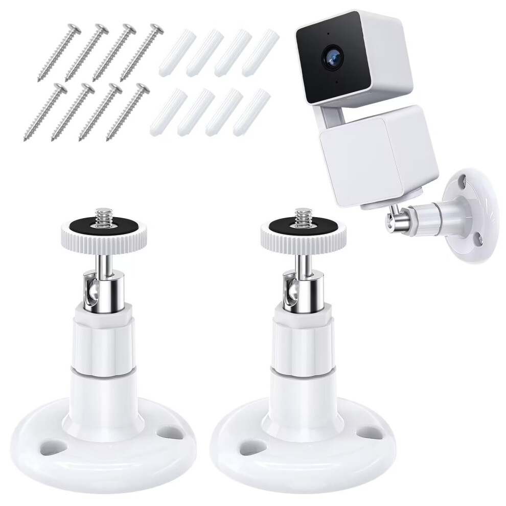 Wall Mount 2 Pack, 360 Swivel Adjustable Metal Bracket For Wyze Camera Pan V3 V4 Indoor Outdoor 9455672226004