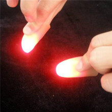 6 Stück LED-Leuchtfinger-Trickspielzeug, Blau/Rot/Bunt, 4,5 cm