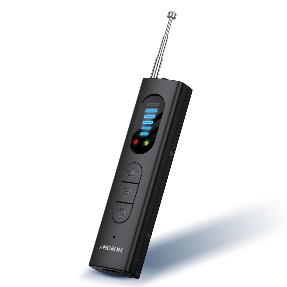 5In1 Hidden Camera Detector And Bug Finder With Infrared Scanner, Antitheft Alarm For Travel, Black 9073542218272