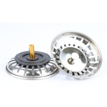 2pcs Kitchen Sink Strainer Stopper 2 in 1 Stainless Steel Drain Filter Plug for Floor and Basin