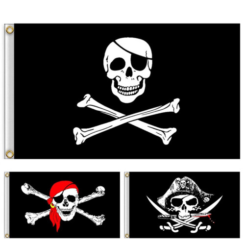 Jolly Roger Halloween Flagge Schwarz Dekoration 1