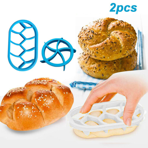 2PCS Plastic Dough Press Mold Set for Bread Rolls - 9x16cm & 10.3cm 1