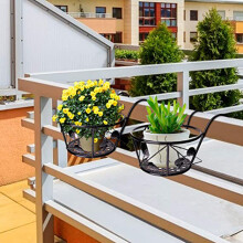 Eisenhängender Blumenhalter mit Befestigungen, 22 cm oberer Durchmesser, Gartenterrassen-Ausstellungshalter