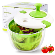 Salad Spinner Large 5L BPA Lettuce Washer with Dual Drain Holes for Fast Water Removal