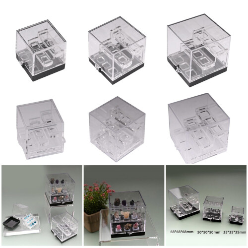 Three Tier Acrylic Gemstone Storage Box with Clear Tiered Display for Retail and Educational Use 1
