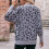 Casual Knit Top για γυναίκες, Πουλόβερ με μακριά μανίκια και χρωματιστό μπλοκ, Μαλακό 4