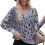 Casual Knit Top για γυναίκες, Πουλόβερ με μακριά μανίκια και χρωματιστό μπλοκ, Μαλακό 1