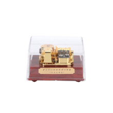 Transparent Dome Music Box with Hand Crank, Creative Square Birthday Gift for Girls