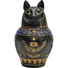 Pet Cremation Urn for Cats and Dogs, Egyptian Anubis Design, Small Medium Memorial Ashes Keepsake