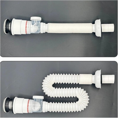Flexible Sink Drain Pipe with OdorBlocking Water Seal for Kitchen and Bathroom, 2PCS 1