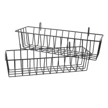 2pcs Organizing Baskets: Large Metal Wire Baskets for Pantry Wall Storage Grid Wall Fit