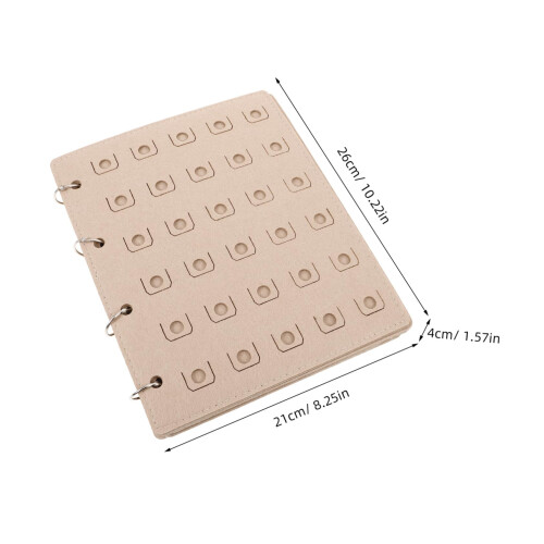 Khaki Felt Shoe Charms Organizer Book with MultiPage Storage and ScratchResistant Lining 1