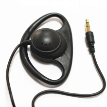 50 Pack D Shape Single Side Earhook Earphones with Clear Audio for 3.5mm Two Way Radio and Tours