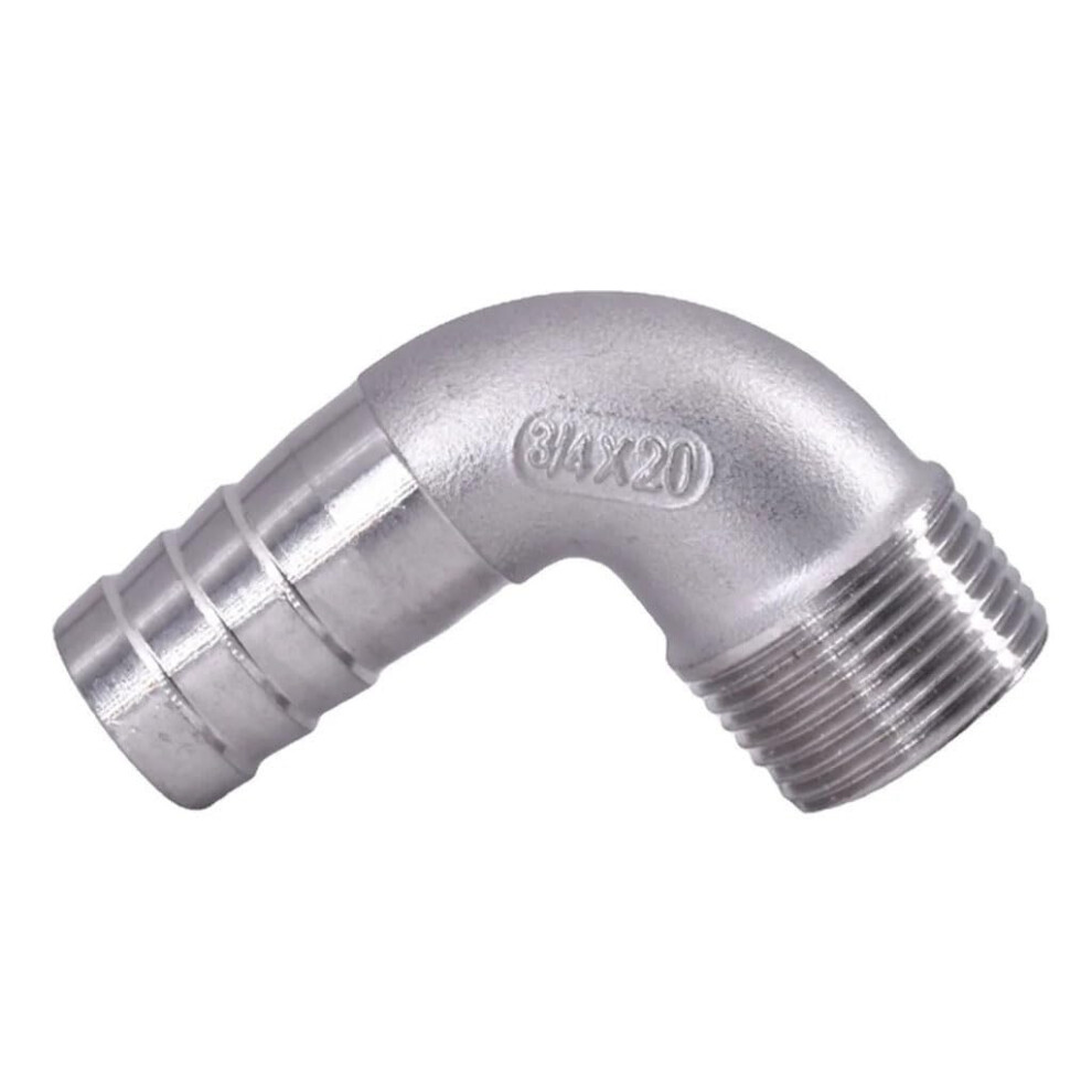 304 Stainless Steel Elbow Bspt Male Hose Barb Connector, Corrosion Resistant 90 Degree Pipe Fitting 9092120730821