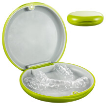 Retainer Case with Magnetic Secure Closure, Slim Travel Dental Mouthguard Holder Green