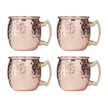 Mini Moscow Mule Mugs Set of 4, Hammered Copper Shot Glasses, RustResistant Dishwasher Safe