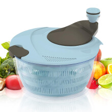 Salad Spinner 4.24 Qt Large Capacity Lettuce Spinner with Double Drainage Holes and NonSlip Base Blue
