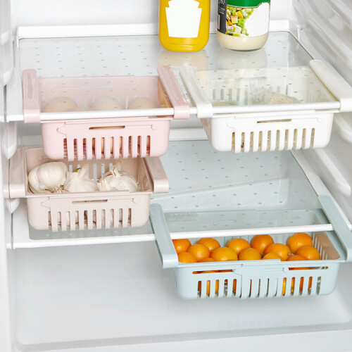 Eco-Friendly Storage Containers Foldable Plastic Storage Baskets Breathable Holes Retractable Stackable Storage Solutions Refrigerator Space Saving 2
