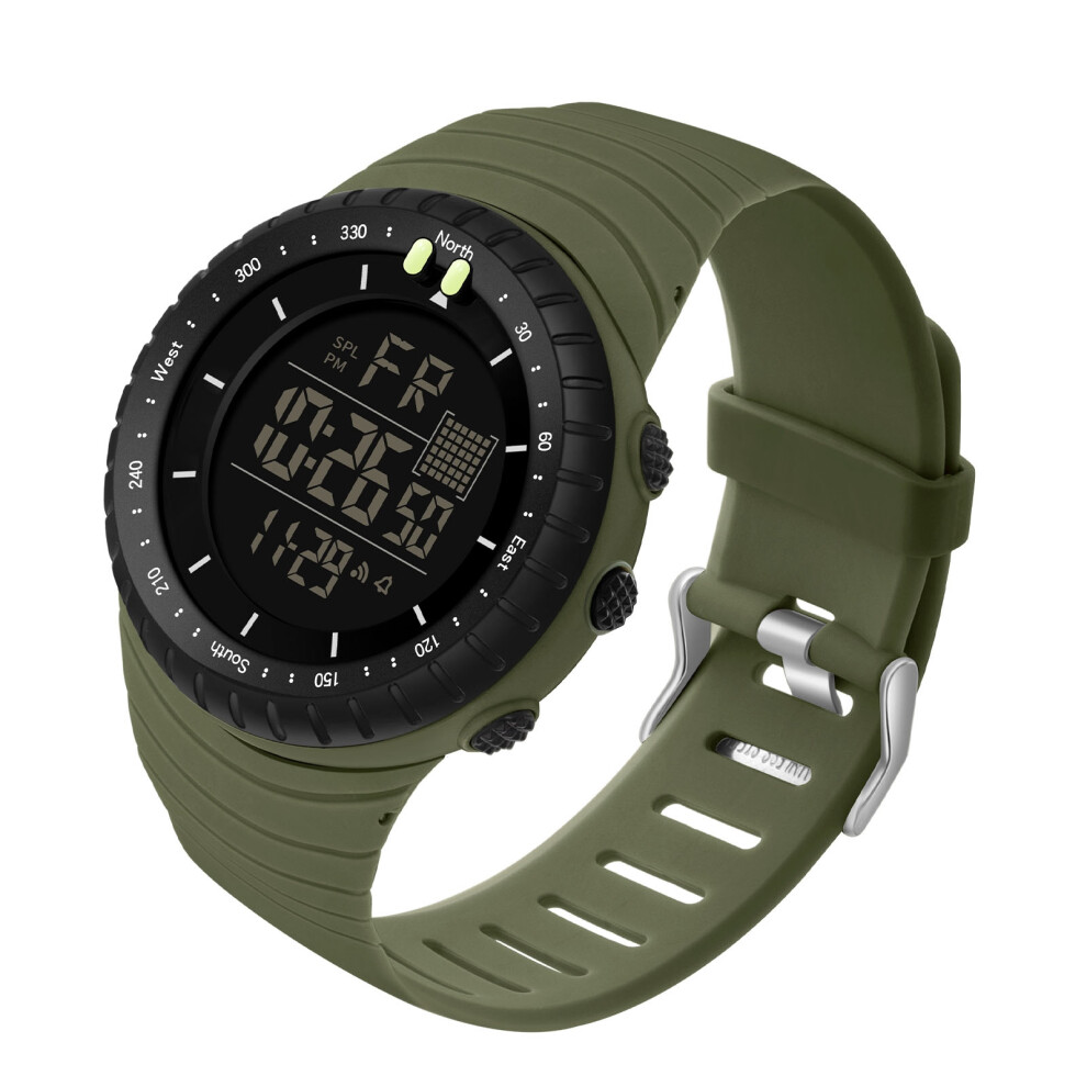 Multifunctional Waterproof Digital Sports Watch With Night Large Screen, Light/Green 8041388810159