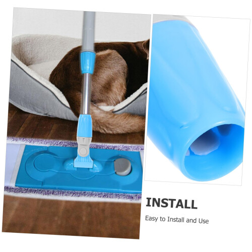 Mop Handle Replacement with 360 Rotation, Adjustable Blue Rotating Handle for Flat and Round Mops 1