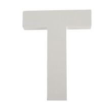 Lettre décorative en bois, 15 cm, blanche, à suspendre au mur.