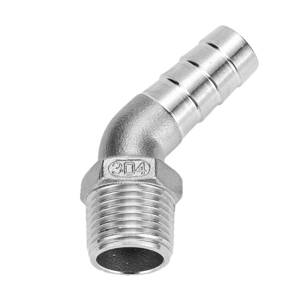 304 Stainless Steel Hose Barb Elbow 45 Degree Pipe Fitting Male Connector LeakâResistant CorrosionâResistant 9330225389224