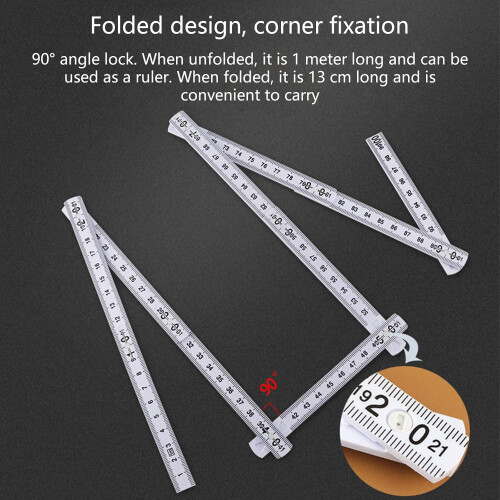 2 Pieces 1 Meter Foldable Ruler, Compact Measuring Stick with Accurate Scale for Easy Storage 1