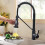 Black Pull Down Kitchen Faucet with Sprayer, Single Handle Deck Mount for Farmhouse or Bar Sink 2