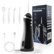 Oral Irrigator, 200ml Capacity, TypeC Charging, Long Battery Life, White (Black)