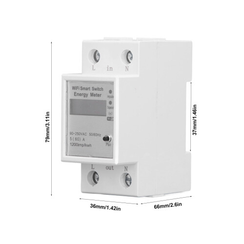 Smart WiFi Energy Meter Switch 90-250V 50A DIN Rail Solution 1