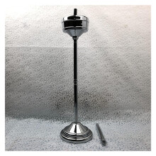 Outdoor Standing Ashtray with Lid, Durable Iron Windproof Freestanding Cigarette Butt Receptacle