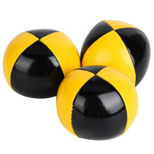 Yellow and Black PU Thud Juggling Balls Set – Soft Grip, Low Bounce, BeginnerFriendly 3 Pack