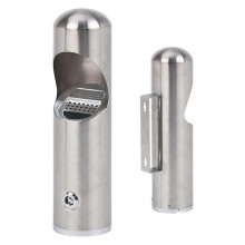 Outdoor Wall Mounted Ashtray with Odor Reduction, Weatherproof Metal Cigarette Butt Receptacle Silver
