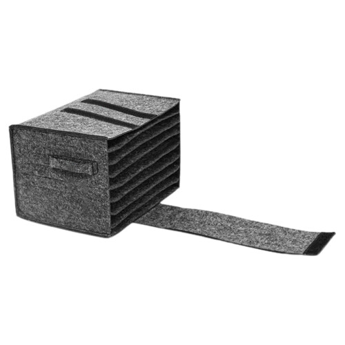 RV Plate Storage Bag with Divided Compartments, Foldable Felt Camping Dinnerware Organizer for Motorhome