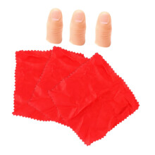 Magician Props Set with Funny Magic Trick Scarves and Fake Finger for CloseUp Party Performance