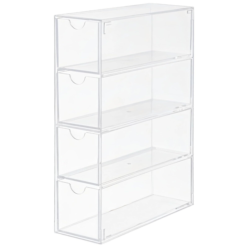 4 Tier Acrylic Eyeglass Organizer, Clear Eyewear Storage Holder with ScratchâResistant Easy Access Design