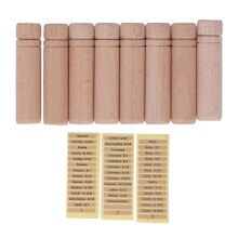 Wooden Needle Case 8Pcs Sewing Needle Holder with Easy Labeling Stickers and Secure Storage